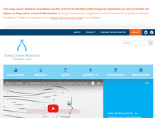 Tablet Screenshot of lungcancerresearchfoundation.org